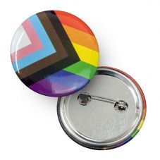 LGBTQ+ Pride Progress Flag Button Badge