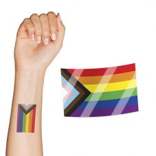 LGBTQ+ Pride Progress Flag Temporary Tattoo