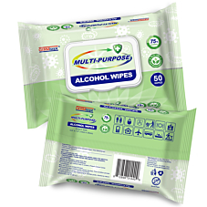 50 Satchel Alcohol Wipes